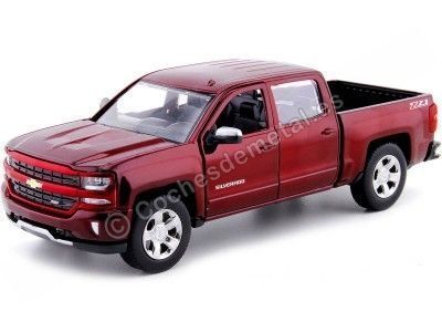 CochesDEMETAL.ES 2017 Chevrolet Silverado 1500 LT-Z71 Crew Cab Cathep Rojo 1:24 Motor Max 79348