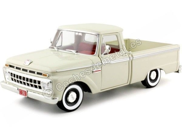 Cochesdemetal.es 1965 Ford F-100 Pick-up de cabine personnalisée Blanco 1:18 Sun Star 1302