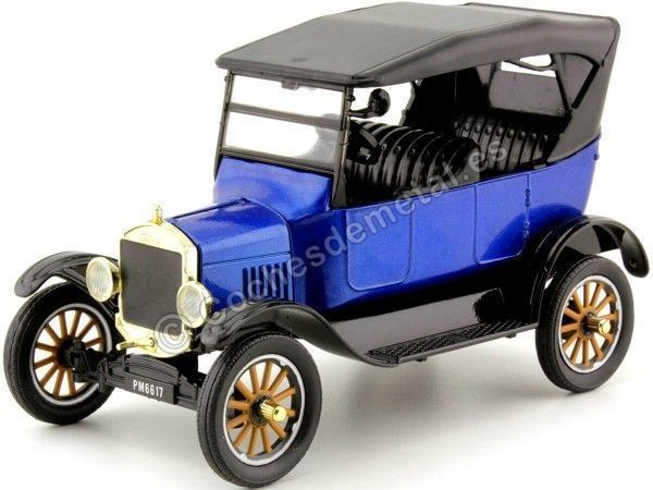 Cochesdemetal.es 1925 Ford Model T Touring Azul 1:24 Motor Max 79319