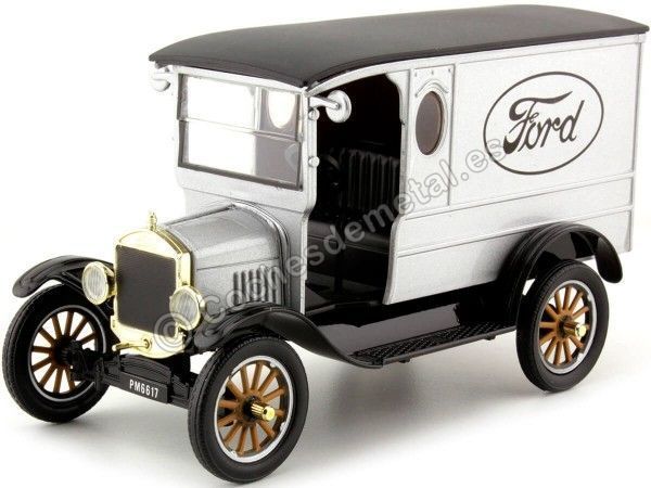 Cochesdemetal.es 1925 Ford Model T Paddy Wagon "Ford Asistencia" Gris 1:24 Motor Max 79329
