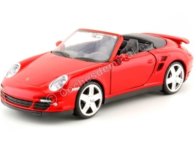 Cochesdemetal.es 2008 Porsche 911 Turbo Cabriolet Rojo 1:24 Motor Max 73348