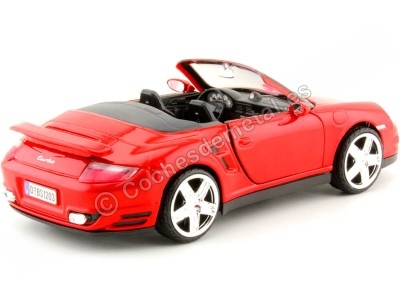 Cochesdemetal.es 2008 Porsche 911 Turbo Cabriolet Rojo 1:24 Motor Max 73348 2