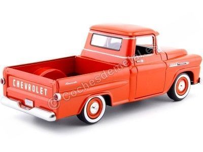 Cochesdemetal.es 1958 Chevrolet Apache Fleetline Pickup Naranja 1:24 Motor Max 79311 2