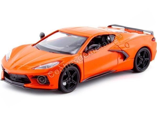 Cochesdemetal.es 2020 Chevrolet Corvette Stingray C8 Naranja 1:24 Motor Max 79360