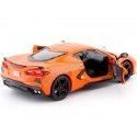 Cochesdemetal.es 2020 Chevrolet Corvette Stingray C8 Naranja 1:24 Motor Max 79360