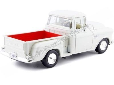 Cochesdemetal.es 1955 Chevrolet 5100 Stepside Blanco 1:24 Motor Max 73236 2