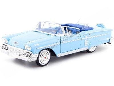 Cochesdemetal.es 1958 Chevrolet Impala Roadster Azul 1:24 Motor Max 73267