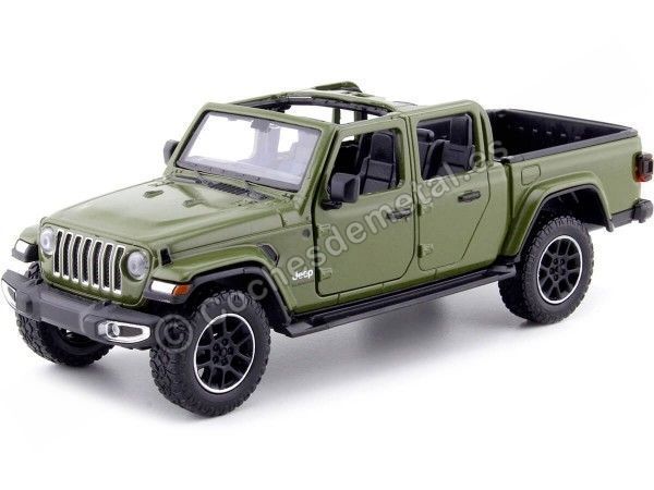 Cochesdemetal.es 2021 Jeep Gladiator Overland Open Top Pickup Verde 1:24 MOTOR MAX 79367