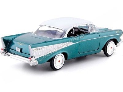 Cochesdemetal.es 1957 Chevrolet Bel Air Verde/Blanco 1:24 Motor Max 73228 2