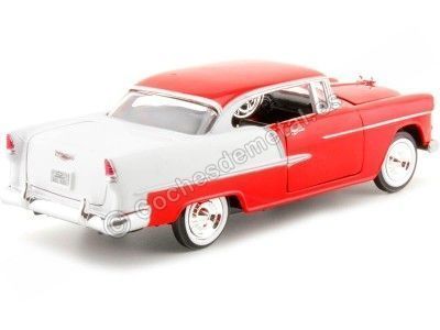 1957 Chevrolet Bel Air Rojo/Blanco 1:24 Motor Max 73229 Cochesdemetal.es 2