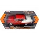 Cochesdemetal.es 1957 Chevrolet Bel Air Rojo/Blanco 1:24 Motor Max 73229