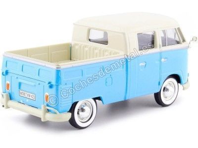 CARSDEMETAL.ES 1967 Volkswagen VW Type 2 T1 Pick-up à double cabine bleu / blanc 1:24 Motor max 79343 2