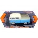 CARSDEMETAL.ES 1967 Volkswagen VW Type 2 T1 Pick-up à double cabine bleu / blanc 1:24 Motor max 79343