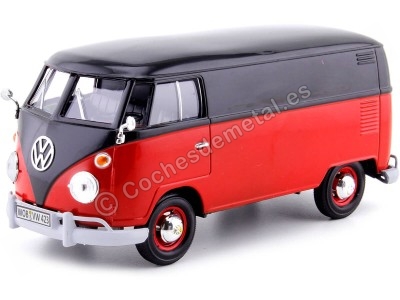 CARSDEMETAL.ES 1967 Volkswagen Type 2 (T1) Van Red / Black Pannel 1:24 Max 79342 MOTEUR