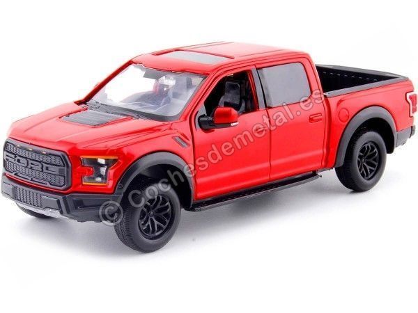 Cochesdemetal.es 2017 Ford F-150 Pickup Raptor Rojo 1:27 Motor Max 79344