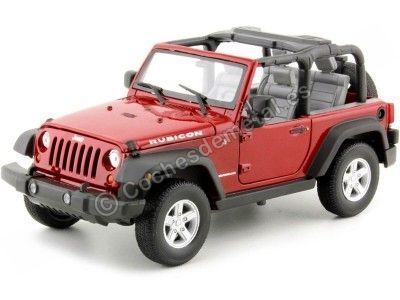 Cochesdemetal.es 2007 Jeep Wrangler Rubicon Cabrio Rojo 1:24 Welly 22489