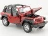 Cochesdemetal.es 2007 Jeep Wrangler Rubicon Cabrio Rojo 1:24 Welly 22489