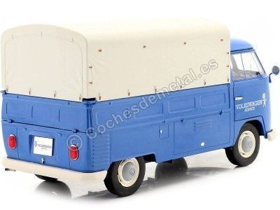 Cochesdemetal.es 1950 Volkswagen VW T1 Pickup con Lona "Volkswagen Service" Azul 1:18 Solido S1806702 2