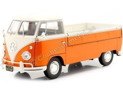 Cochesdemetal.es 1950 Volkswagen VW T1 Pickup "Surfera" Naranja/Blanco 1:18 Solido S1806701