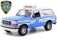 1992 Ford Bronco "Police NYPD" Azul/Blanco 1:18 Greenlight 19087