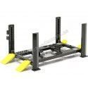 Cochesdemetal.es Elevador Ajustable de Cuatro Columnas "Four-Post Lift" Gris/Amarillo 1:18 Greenlight 13591