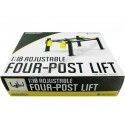 Cochesdemetal.es Elevador Ajustable de Cuatro Columnas "Four-Post Lift" Gris/Amarillo 1:18 Greenlight 13591