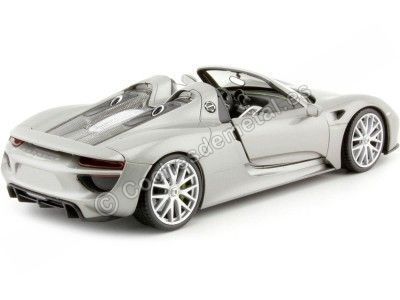 Cochesdemetal.es 2013 Porsche 918 Spyder Open Top Gris Metalizado 1:24 Welly 24055 2