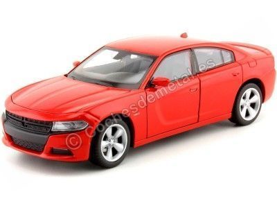 2016 Dodge Charger R/T Rojo 1:24 Welly 24079 Cochesdemetal.es