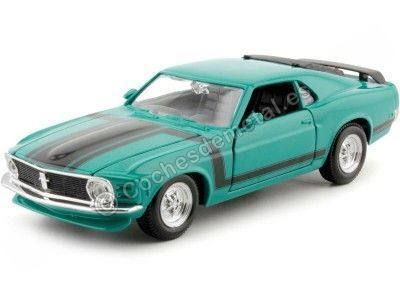 Cochesdemetal.es 1970 Ford Mustang Boss 302 Verde / Negro 1:24 Food 31943