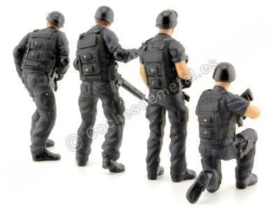 Cochesdemetal.es Figura de Resina "Unidad Geo / Swat, ensemble de 4" 1:18 American Diorama 77418 77419 77420 77421 2