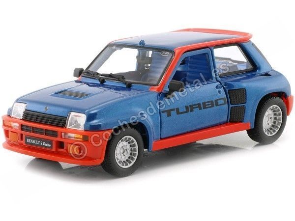 Cochesdemetal.es 1982 Renault 5 R5 Turbo Azul/Rojo 1:24 Bburago 21088 En Liquidación