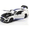 Carsdemetal.es 2020 Ford Mustang Shelby GT500 Branco/Azul 1:18 Maisto 31452 em Liquidação