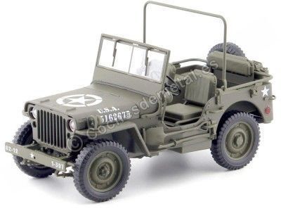 1942 Jeep Willys 1-4 Ton Army Truck Abierto Verde Caqui 1:18 Welly 18055 Cochesdemetal.es