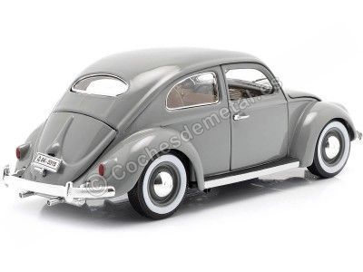 Cochesdemetal.es 1955 Volkswagen VW Kafer Beetle Gris 1:18 Bburago 12029 2