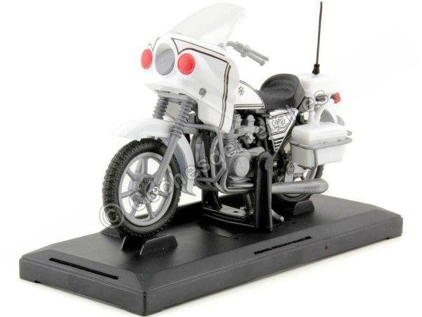 Carsdemetal.es 1980 Kawasaki Z1000 Police blanche 1:18 Motor max 406