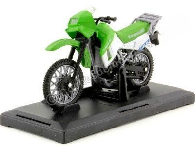 CARSDEMETAL.ES 1990 KAWASAKI KLR650 VERT / BLANC 1:18 MOTEUR MAX 411