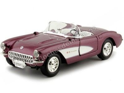 Cochesdemetal.es 1957 Chevrolet Corvette Granate 1:24 Lucky Diecast 24201