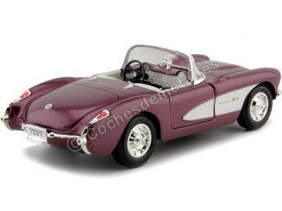 Cochesdemetal.es 1957 Chevrolet Corvette Granate 1:24 Lucky Diecast 24201 2