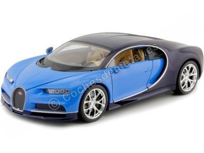 2016 Bugatti Chiron Azul Bitono 1:24 Welly 24077 Cochesdemetal.es