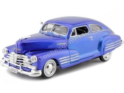 CARSDEMETAL.ES 1948 Chevrolet Aerosedan Fleetline Metalized Blue 1:24 Motor max 73266