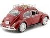 Cochesdemetal.es 1966 Volkswagen VW Beetle con Portaequipajes Rojo 1:24 Motor Max 79559