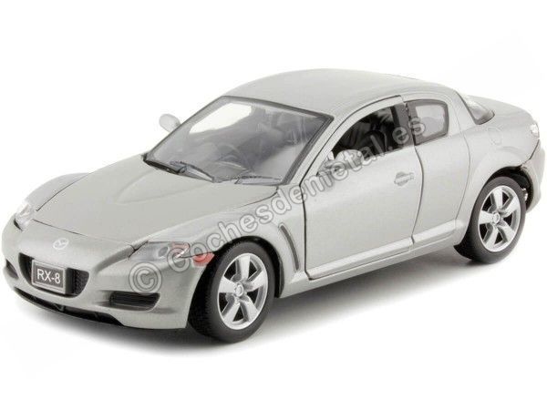 Cochesdemetal.es 2003 Mazda RX-8 Gris Metalizado 1:24 Motor Max 73323