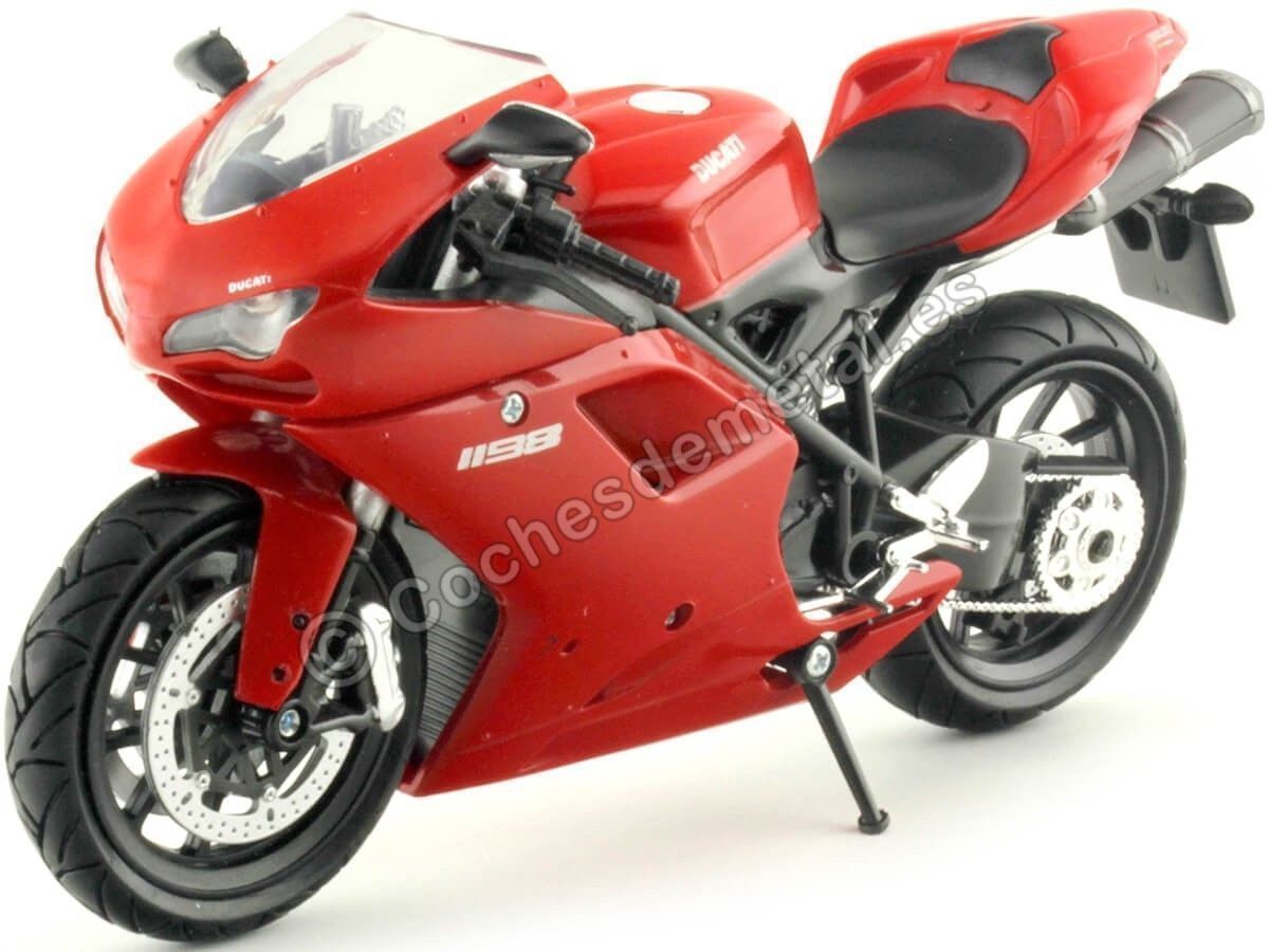 Ducati 1198 rojo escala 1:12 moto modelo de Newray 