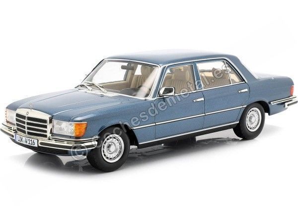 CARSDEMETAL.ES 1975 Mercedes-Benz Class S 450 Sel 6.9 (W116) Bleu métallique 1:18 Iscale 18084
