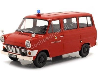 1965 Ford Transit Bus Cuerpo de Bomberos Rojo 1:18 KK-Scale 180467 Cochesdemetal.es