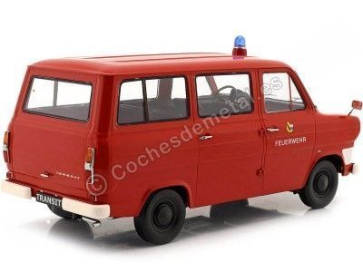 Cochesdemetal.es 1965 Ford Transit Bus Cuerpo de Bomberos Rojo 1:18 KK-Scale KKDC180467 2