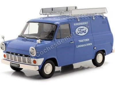 Cochesdemetal.es 1970 Ford Transit Furgoneta "Servicio al Cliente Ford" Azul 1:18 KK-Scale KKDC180494