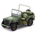 Cochesdemetal.es 1944 Jeep Willys Police militaire Green Khaki 1:18 American Diorama 77406