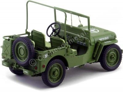 Cochesdemetal.es 1944 Jeep Willys Policía Militar Verde Caqui 1:18 American Diorama 77406 2