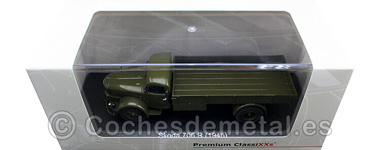 1946 Skoda 706 R Camión de Plataforma 2 Ejes Verde Militar 1:43 Premium ClassiXXs PCL47127